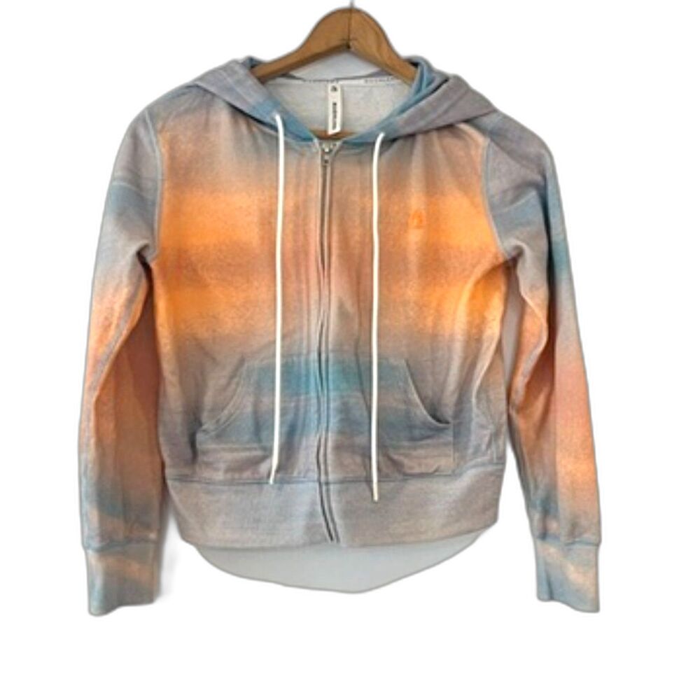 Magnlens Linden Tie Dye Orange Blue Full Zip Hoodie XS Horizon $145